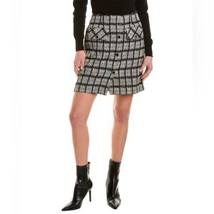 *BAGATELLE* Black x White Tweed Checkered Mini Skirt Size Small